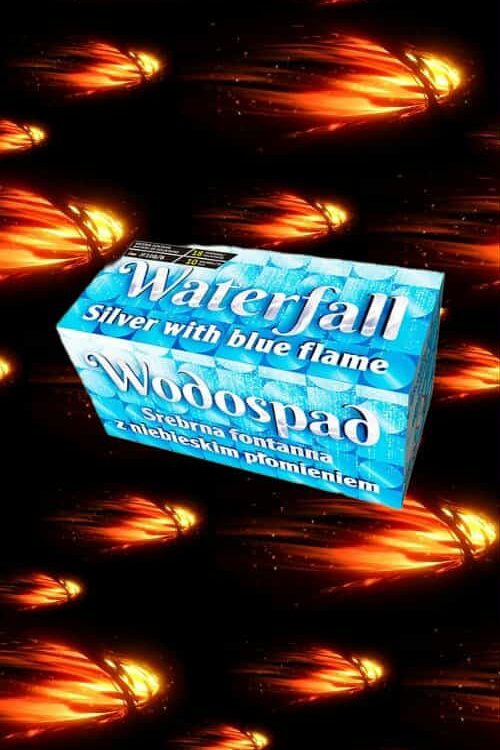 WODOSPAD SREBRNA FONTANNA Z NIEBIESKI PŁOMIENIEM JF108/B