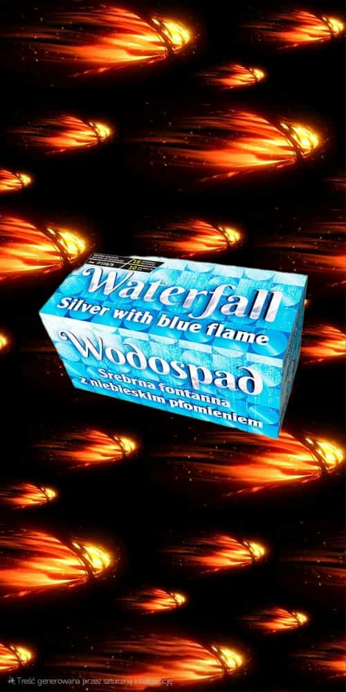 WODOSPAD SREBRNA FONTANNA Z NIEBIESKI PŁOMIENIEM JF108/B